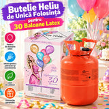 Butelie Heliu de Unică Folosință pentru 30 Baloane Latex, 0.20 m³
