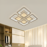 Lustra Led Cu Telecomanda Susan, 4 Patrate, Lumina Rece/Calda/Neutra, Dimabila - vivimall.ro