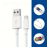 Cablu de Date Fast Charging, Flippy, port USB-B Compatibil cu iPhone cu porturi de tip Lightning, pentru Incarcare rapida 2A, Lungime 3M, Alb - vivimall.ro