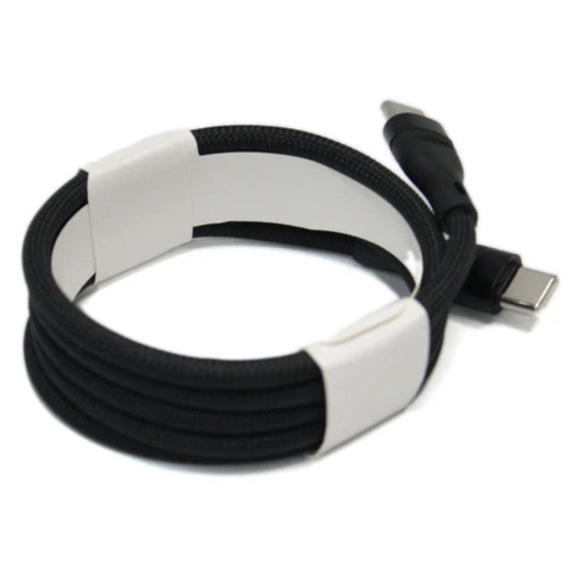 Cablu de Date Universal, Flippy, Incarcare Rapida, Type-C to Type-C Compatibil cu Telefon sau Tableta, Cablu de Incarcare Impletit din Nailon, 1 m, Negru - vivimall.ro