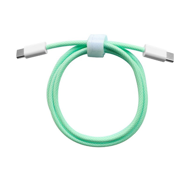 Cablu de Date Universal, Flippy, Incarcare Rapida, Type-C to Type-C Compatibil cu Telefon sau Tableta, Cablu de Incarcare Impletit din Nailon, 1 m, Verde - vivimall.ro