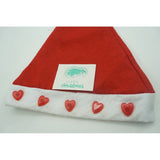 Caciulita de Mos Craciun,Vivimall, cu inimi si led, rosie, marime universala, poliester - vivimall.ro