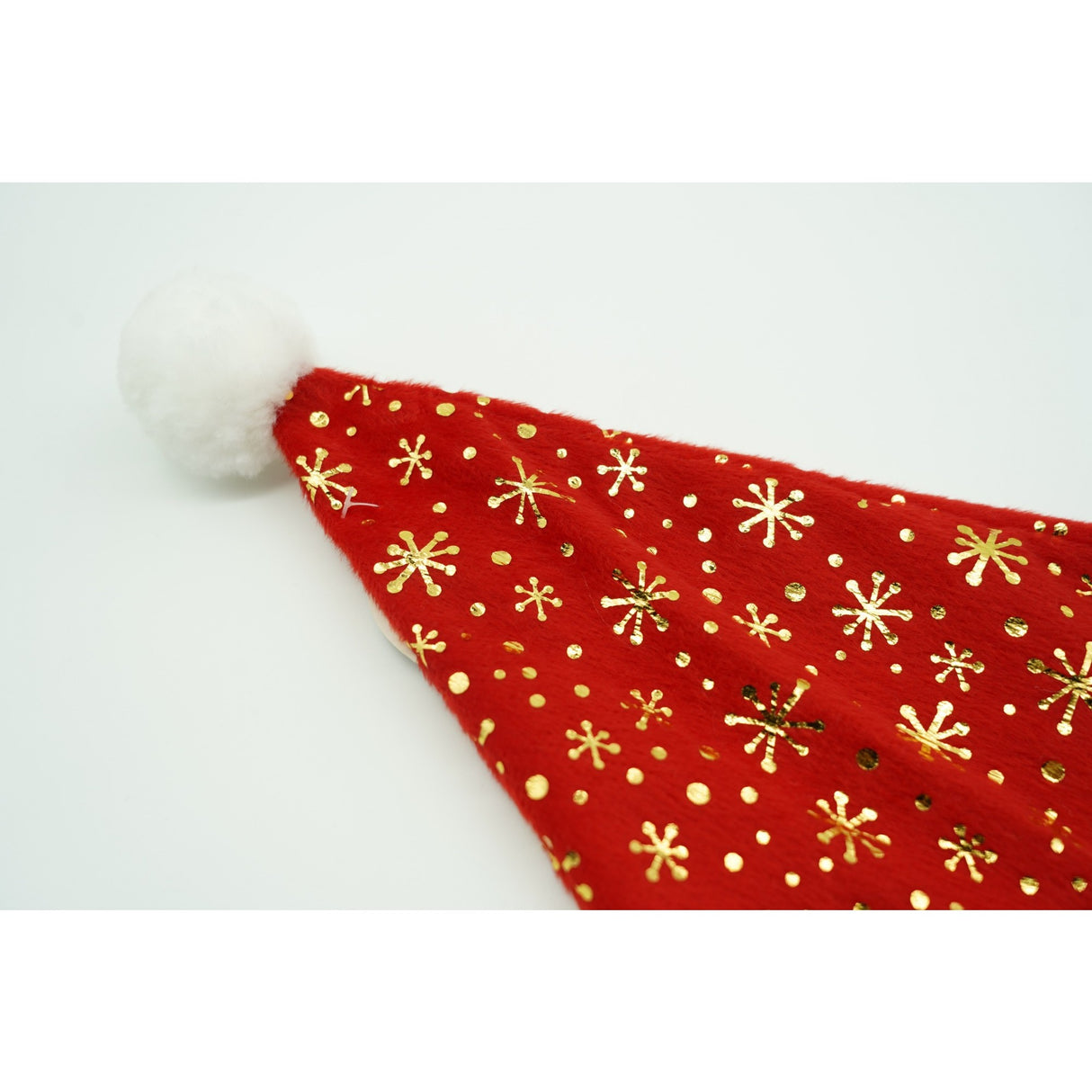 Caciulita De Mos Craciun,Cu Ornament Fulg De Nea, Rosie, Marime Universala, Material Textil
