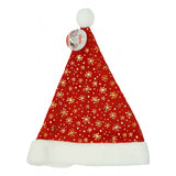 Caciulita De Mos Craciun,Cu Ornament Fulg De Nea, Rosie, Marime Universala, Material Textil