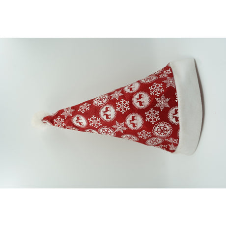 Caciulita De Mos Craciun,Cu Ornament Fulg De Nea Si Sclipici, Rosie, Marime Universala, Material Textil