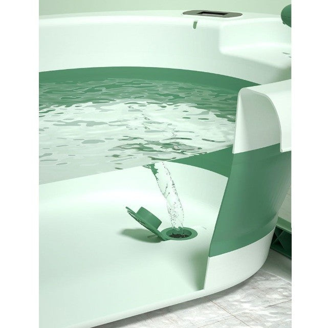 Cada De Baie, Pentru Copii 0 Luni - 6 Ani, Cu Termometru, Pliabila, Perna Suport Inclusa, Din Plastic, 81.5 X 49 X 21.5 Cm - vivimall.ro