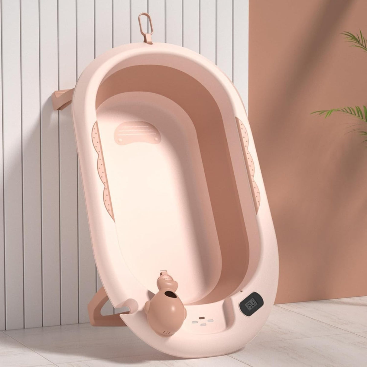 Cada De Baie, Pentru Copii 0 Luni - 6 Ani, Cu Termometru, Pliabila, Perna Suport Inclusa, Din Plastic, 81.5 X 49 X 21.5 Cm - vivimall.ro