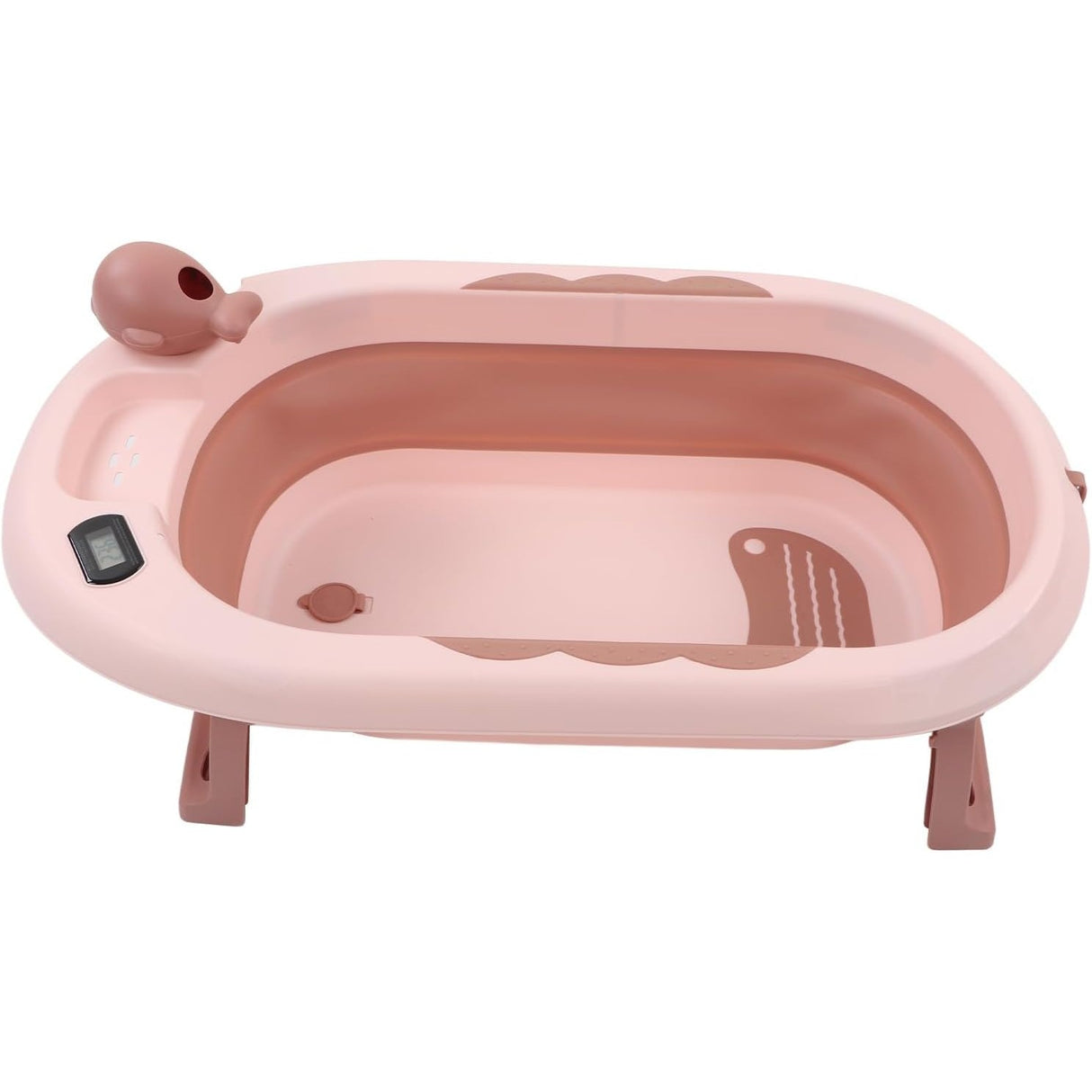 Cada De Baie, Pentru Copii 0 Luni - 6 Ani, Cu Termometru, Pliabila, Perna Suport Inclusa, Din Plastic, 81.5 X 49 X 21.5 Cm - vivimall.ro