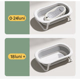 Cada de Baie Pliabila, Vivimall, cu Suport, Indicator de Temperatura, 0-8 Ani, din PP+TPR, 45 l Capacitate, 80 x 50 x 23 cm, Gri