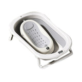 Cada de Baie Pliabila, Vivimall, cu Suport, Indicator de Temperatura, 0-8 Ani, din PP+TPR, 45 l Capacitate, 80 x 50 x 23 cm, Gri