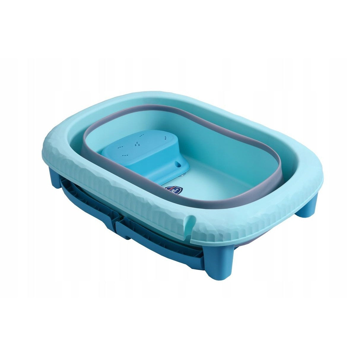 Cada Pliabila Pentru Baie, Din Pp+Tpe, Pentru Copii 0-6 Ani, Cu Picioare, Suport De Sezut, Scurgere Etans, 48.5X25X72 Cm, Albastru - vivimall.ro