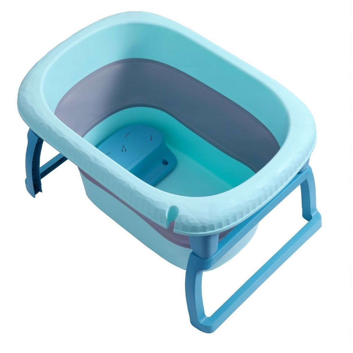 Cada Pliabila Pentru Baie, Din Pp+Tpe, Pentru Copii 0-6 Ani, Cu Picioare, Suport De Sezut, Scurgere Etans, 48.5X25X72 Cm, Albastru - vivimall.ro