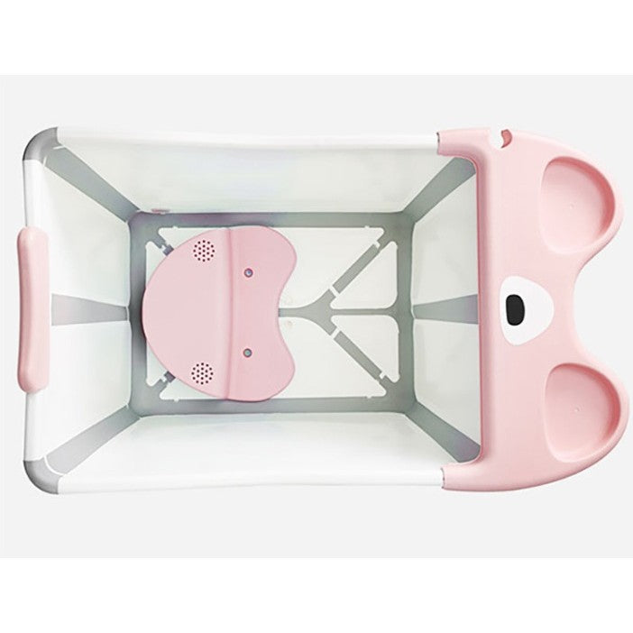 Cada Pliabila Pentru Baie, Din Pp+Tpe, Pentru Copii +6 Luni, Model Ursulet, Scaun De Interior, Detasabil, 82 X 50 X 54 Cm - vivimall.ro
