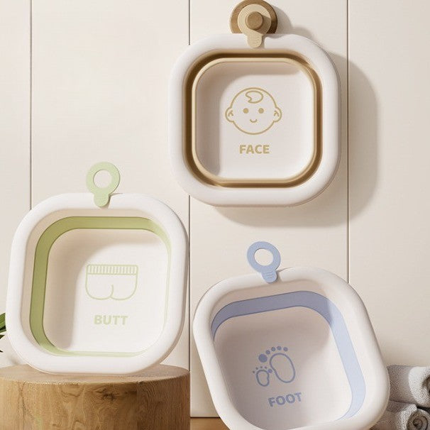 Cada Pliabila pentru Baie pentru Copii, Vivimall, Cadita pentru Bebelusi, Model Patrat pentru Fata, Maro, 30x30x3.5 cm, 3.5 L - vivimall.ro