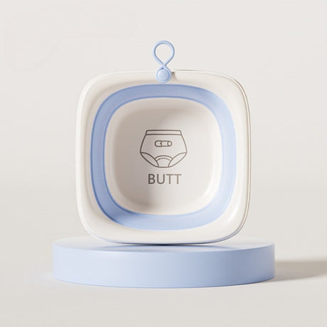 Cada Pliabila pentru Baie pentru Copii, Vivimall, Cadita pentru Bebelusi, Model Patrat pentru Fundulet, Albastru, 32x27.5x3.7 cm, 4 L - vivimall.ro