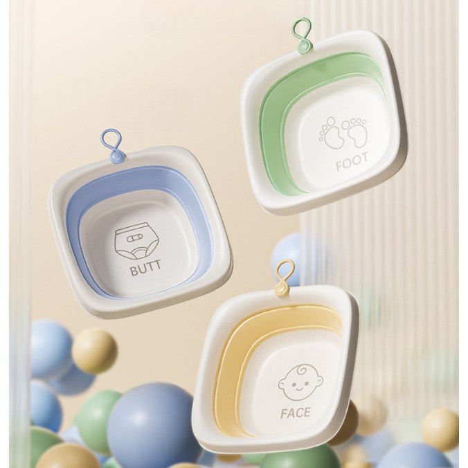 Cada Pliabila pentru Baie pentru Copii, Vivimall, Cadita pentru Bebelusi, Model Patrat pentru Fundulet, Albastru, 32x27.5x3.7 cm, 4 L - vivimall.ro