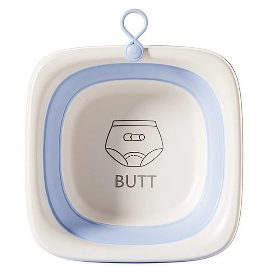 Cada Pliabila pentru Baie pentru Copii, Vivimall, Cadita pentru Bebelusi, Model Patrat pentru Fundulet, Albastru, 32x27.5x3.7 cm, 4 L - vivimall.ro