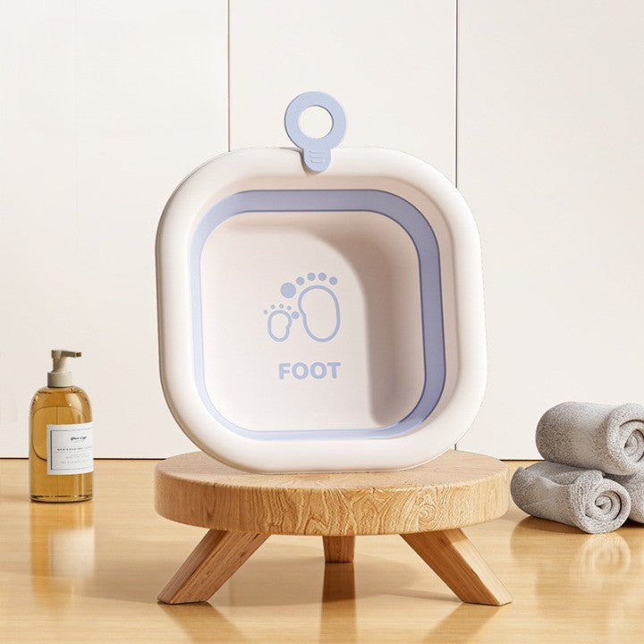 Cada Pliabila Pentru Baie Pentru Copii, Cadita Pentru Bebelusi, Model Patrat Pentru Picioare, Albastru, 30X30X3.5 Cm, 3.5 L - vivimall.ro