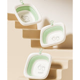 Cada Pliabila pentru Baie pentru Copii, Vivimall, Cadita pentru Bebelusi, Model Patrat pentru Picioare, Verde, 32x27.5x3.7 cm, 4 L - vivimall.ro