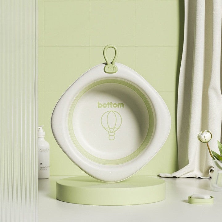 Cada Pliabila Pentru Baie Pentru Copii, Cadita Pentru Bebelusi, Model Romb Cu Balon, Verde, 31.5X31.5X3.5 Cm, 3L - vivimall.ro