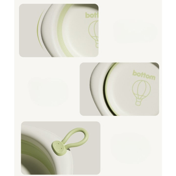Cada Pliabila Pentru Baie Pentru Copii, Cadita Pentru Bebelusi, Model Romb Cu Balon, Verde, 31.5X31.5X3.5 Cm, 3L - vivimall.ro