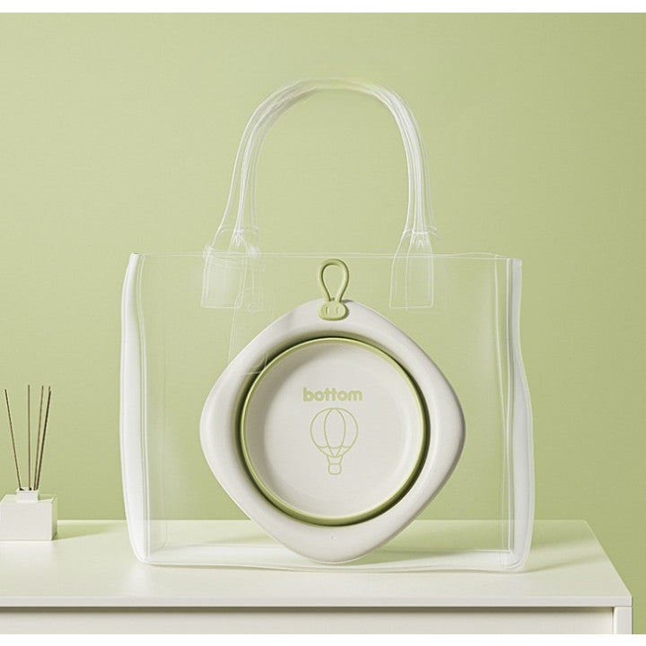 Cada Pliabila Pentru Baie Pentru Copii, Cadita Pentru Bebelusi, Model Romb Cu Balon, Verde, 31.5X31.5X3.5 Cm, 3L - vivimall.ro