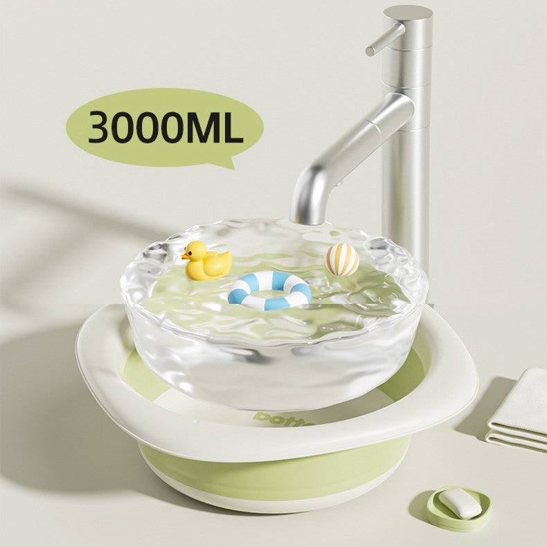 Cada Pliabila Pentru Baie Pentru Copii, Cadita Pentru Bebelusi, Model Romb Cu Balon, Verde, 31.5X31.5X3.5 Cm, 3L - vivimall.ro