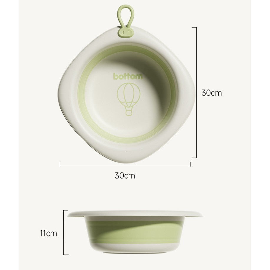 Cada Pliabila Pentru Baie Pentru Copii, Cadita Pentru Bebelusi, Model Romb Cu Balon, Verde, 31.5X31.5X3.5 Cm, 3L - vivimall.ro
