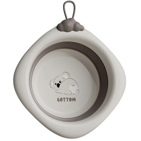 Cada Pliabila pentru Baie pentru Copii, Vivimall, Cadita pentru Bebelusi, Model Romb Koala, Gri, 30x30x3.5 cm, 4L - vivimall.ro