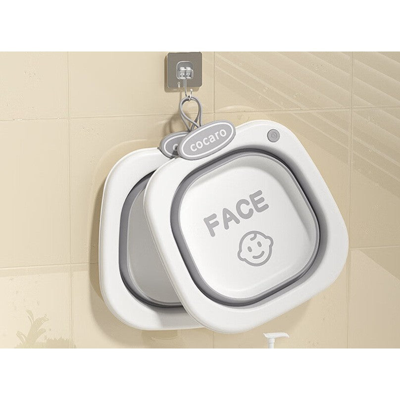 Lavoar Pliabil, Vivimall, pentru Copii 1-8 Ani, 28.5x28.5x10 cm, din PE+PP, 3.5l, Model Fata, Gri - vivimall.ro