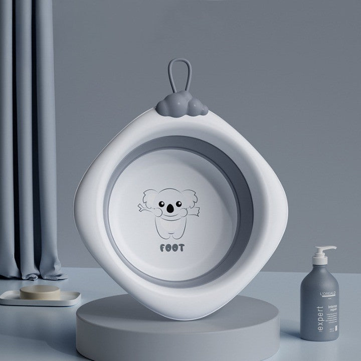 Cada Pliabila Pentru Baie Pentru Copii, Cadita Pentru Bebelusi, Model Romb Pentru Picioare Koala, Gri, 30X30X3.5 Cm, 4L - vivimall.ro