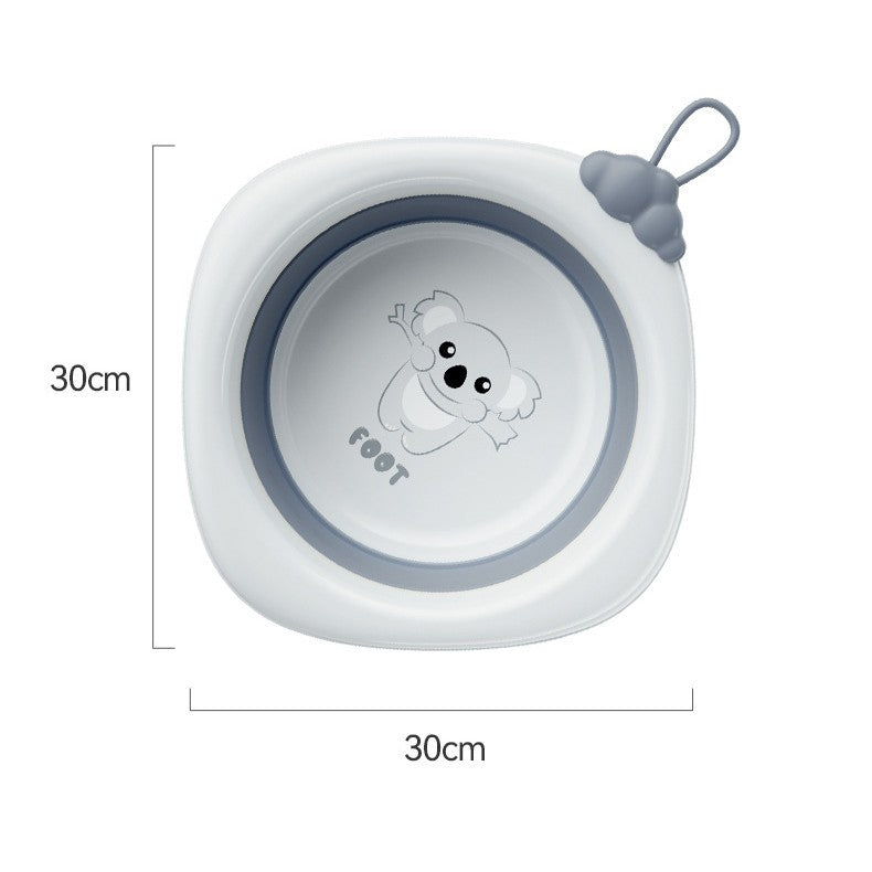 Cada Pliabila Pentru Baie Pentru Copii, Cadita Pentru Bebelusi, Model Romb Pentru Picioare Koala, Gri, 30X30X3.5 Cm, 4L - vivimall.ro