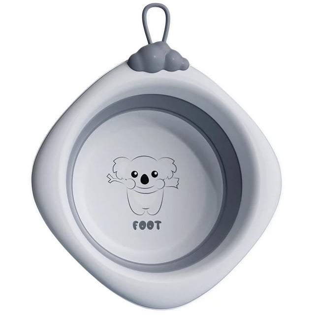 Cada Pliabila pentru Baie pentru Copii, Vivimall, Cadita pentru Bebelusi, Model Romb pentru Picioare Koala, Gri, 30x30x3.5 cm, 4L - vivimall.ro