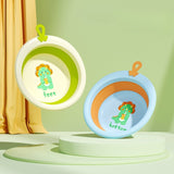 Cada Pliabila pentru Baie pentru Copii, Vivimall, Cadita pentru Bebelusi, Model Rotund cu Dinozaur, Blue, 30x30x3.7 cm, 4L - vivimall.ro