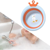 Cada Pliabila pentru Baie pentru Copii, Vivimall, Cadita pentru Bebelusi, Model Rotund cu Iepuras, Blue, 30x31x3.5 cm, 3.3 L - vivimall.ro