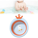 Cada Pliabila Pentru Baie Pentru Copii, Cadita Pentru Bebelusi, Model Rotund Cu Iepuras, Blue, 30X31X3.5 Cm, 3.3 L - vivimall.ro