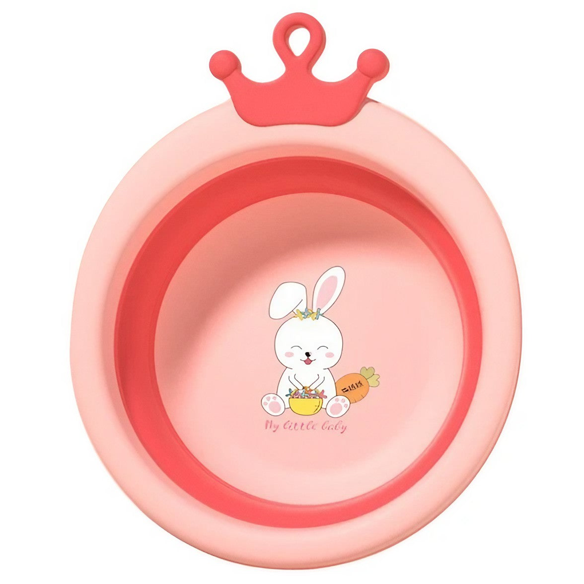 Cada Pliabila Pentru Baie Pentru Copii, Cadita Pentru Bebelusi, Model Rotund Cu Iepuras, 30X31X3.5 Cm, 3.3 L - vivimall.ro