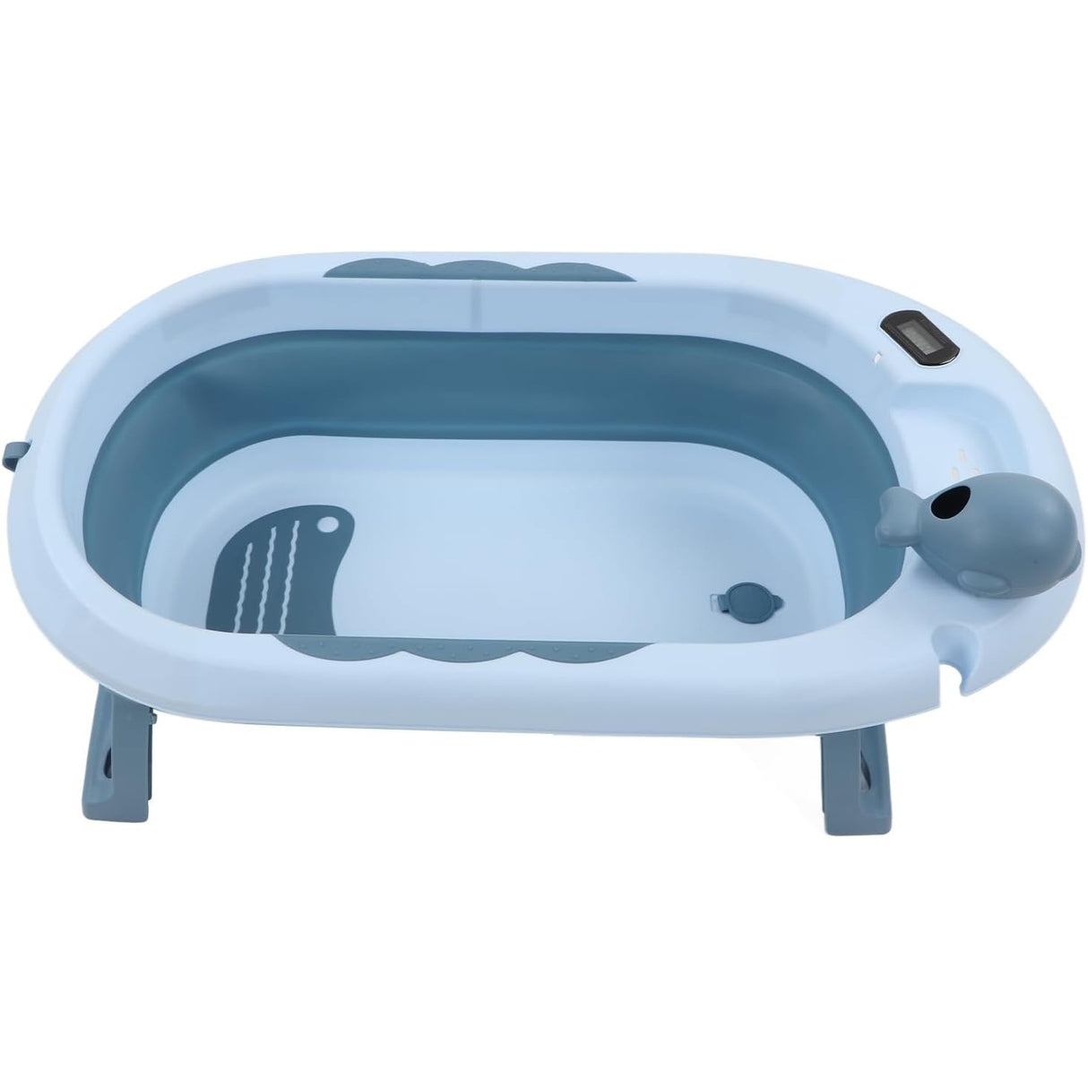 Cada De Baie, Pentru Copii 0 Luni - 6 Ani, Cu Termometru, Pliabila, Perna Suport Inclusa, Din Plastic, 81.5 X 49 X 21.5 Cm - vivimall.ro
