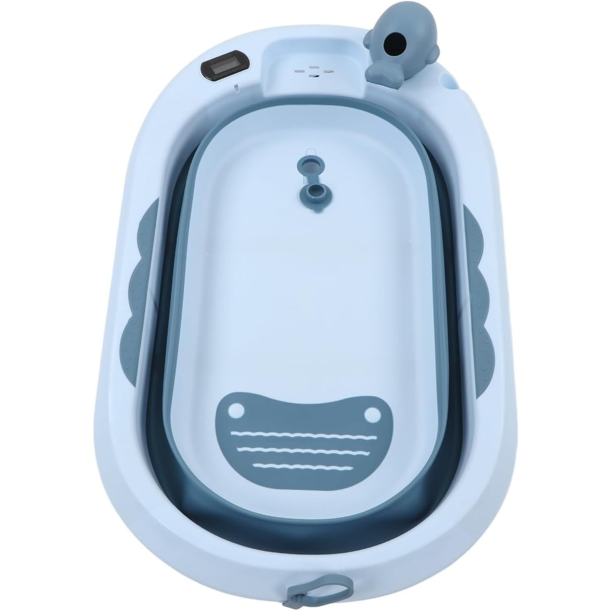 Cada De Baie, Pentru Copii 0 Luni - 6 Ani, Cu Termometru, Pliabila, Perna Suport Inclusa, Din Plastic, 81.5 X 49 X 21.5 Cm - vivimall.ro