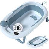 Cada De Baie, Pentru Copii 0 Luni - 6 Ani, Cu Termometru, Pliabila, Perna Suport Inclusa, Din Plastic, 81.5 X 49 X 21.5 Cm - vivimall.ro