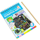 Caiet Cu Fise Razuibile Diy Magic Scratch, 12 File, Curcubeu, Creion Din Lemn, Cartonase Negre, 14.2 X 9.8 Cm, Baby Blue