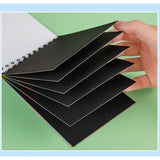 Caiet Cu Fise Razuibile Diy Magic Scratch, 12 File, Curcubeu, Creion Din Lemn, Cartonase Negre, A5, Multicolor - vivimall.ro