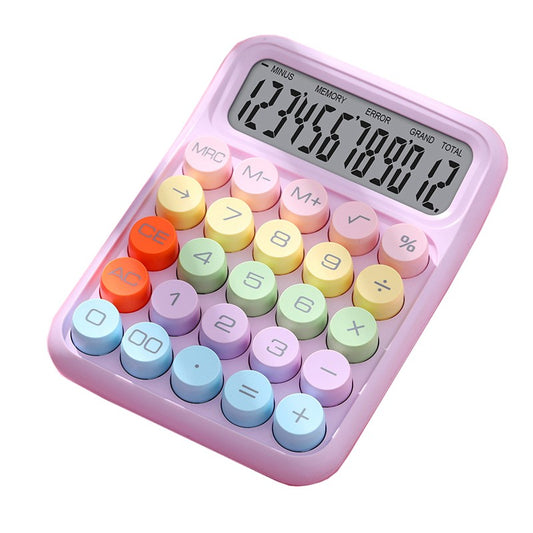 Calculator Electronic pentru Copii, Vivimall, Calculator Dragut pentru Scoala Primara, Ecran mare 12 digits si Tastatura Mecania, 16 x 11 x 2 cm, Roz - vivimall.ro