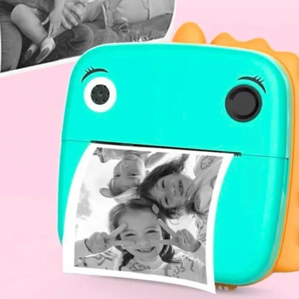 Camera Instantanee Pentru Copii, Camera Frontala + Selfie, Cu Functie De Printare, Cablu Usb-C, Bluetooth, Compatibil Ios/Android, Snur Inclus - vivimall.ro