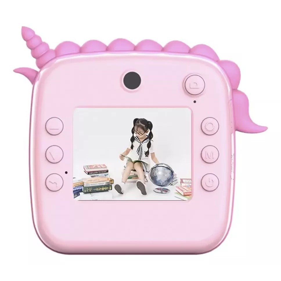 Camera Instantanee Pentru Copii, Camera Frontala + Selfie, Cu Functie De Printare, Cablu Usb-C, Bluetooth, Compatibil Ios/Android, Snur Inclus - vivimall.ro