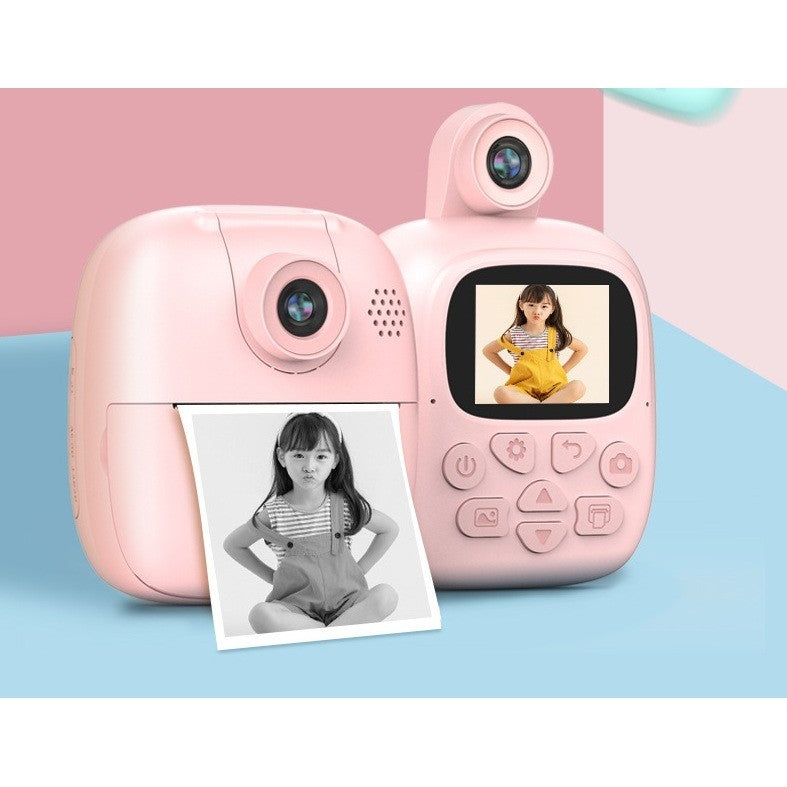 Camera Instantanee Pentru Copii, Camera Frontala + Selfie, Cu Functie De Printare, Cablu Usb-C, Bluetooth, Compatibil Ios/Android, Imprimare App - vivimall.ro