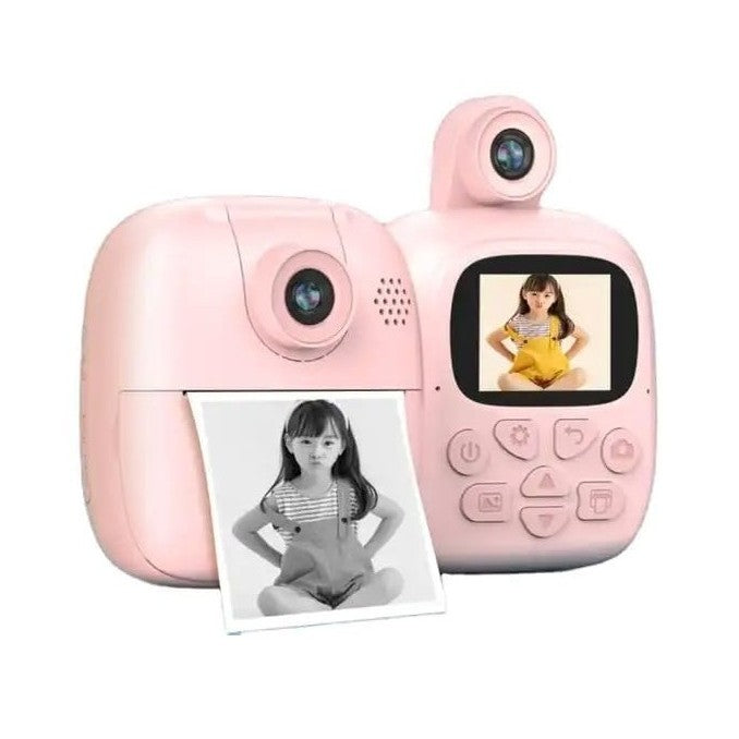 Camera Instantanee Pentru Copii, Camera Frontala + Selfie, Cu Functie De Printare, Cablu Usb-C, Bluetooth, Compatibil Ios/Android, Imprimare App - vivimall.ro
