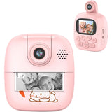 Camera Instantanee Pentru Copii, Camera Frontala + Selfie, Cu Functie De Printare, Cablu Usb-C, Bluetooth, Compatibil Ios/Android, Imprimare App - vivimall.ro