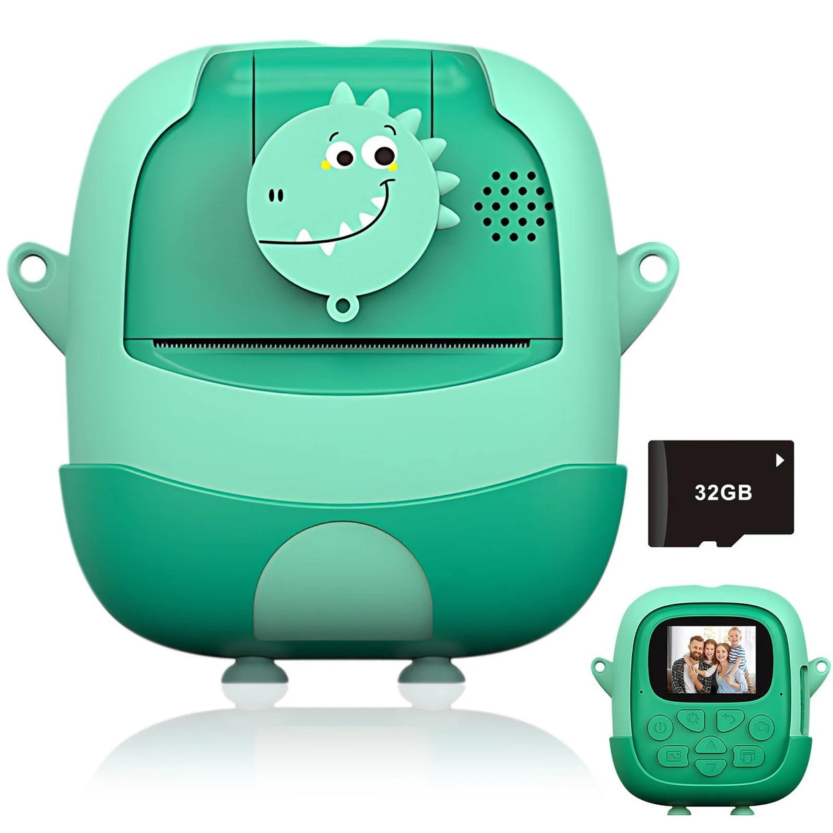 Camera Instantanee Pentru Copii, Cu Functie De Printare, Cablu Usb-C, Bluetooth, Compatibil Ios/Android, Camera Frontala + Selfie, Snur Inclus - vivimall.ro