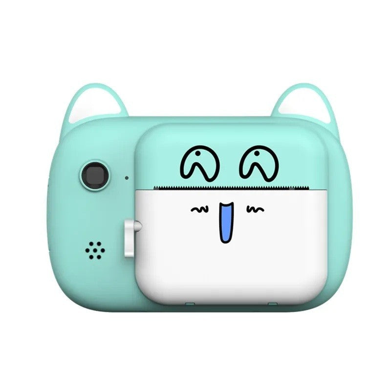 Camera Instantanee Pentru Copii, Camera Frontala + Selfie, Cu Functie De Printare, Cablu Usb-C, Bluetooth, Compatibil Ios/Android, Imprimare App - vivimall.ro